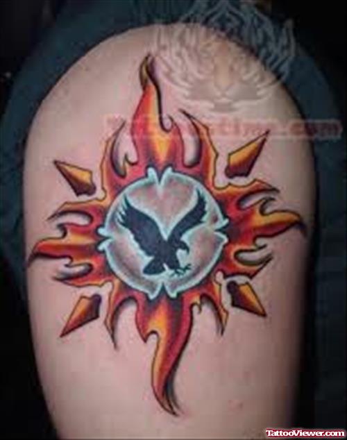 Eagle in Sun Tattoo