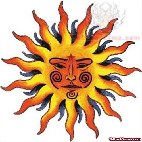 Hot Sun Tattoo Sample