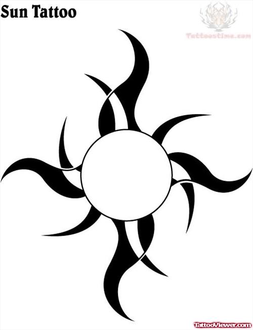 Stylish Sun Tattoo Design