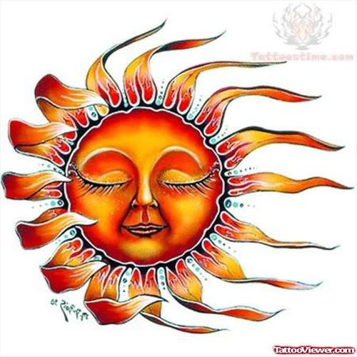 Sleeping Sun Tattoo