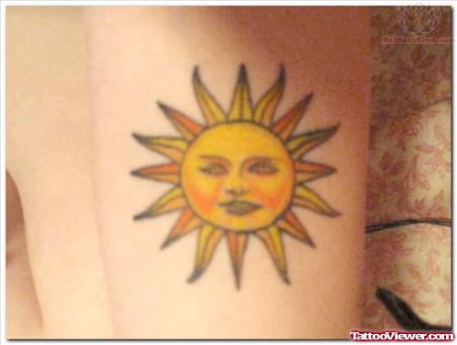 Sun Tattoo Design for Ladies
