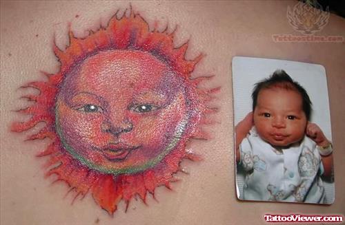 Sun Portrait Tattoo