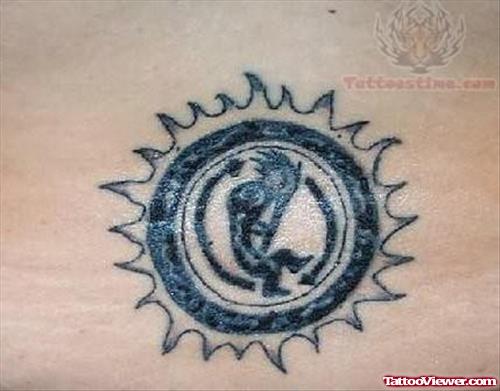 Small Size Sun Tattoo
