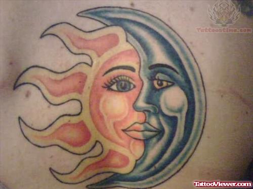 Black Moon And Sun Tattoo