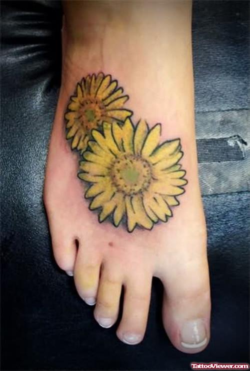 Two Sunflowers On Foot