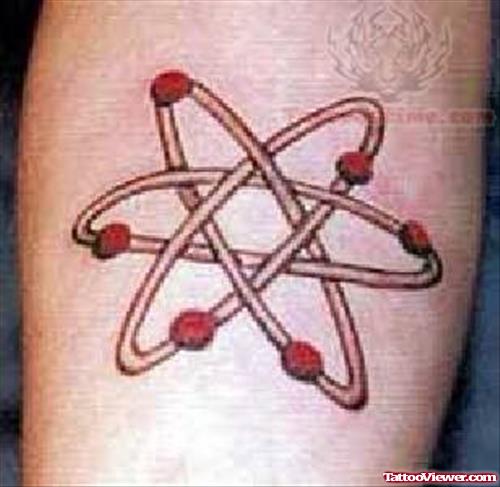 Red Science Symbol Tattoo