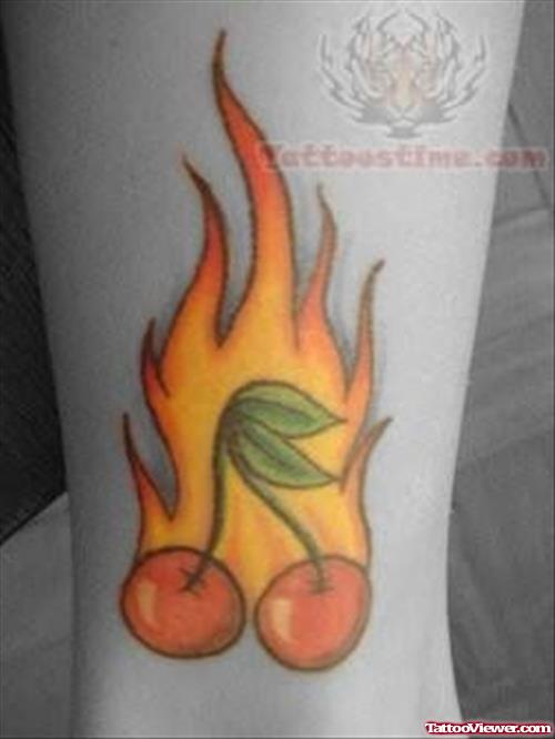 Colorful Fire Symbol Tattoo