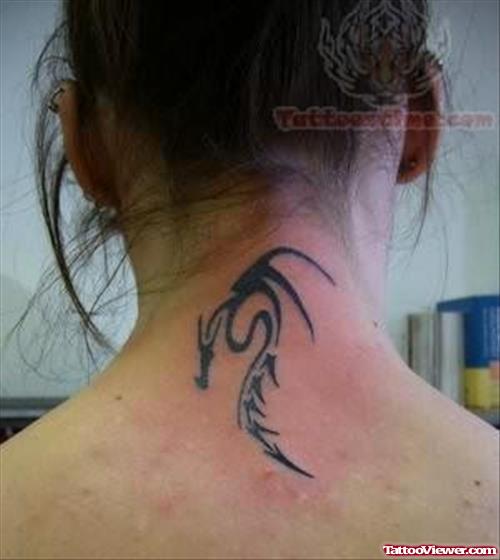 Cool Symbol Tattoo On Back Neck