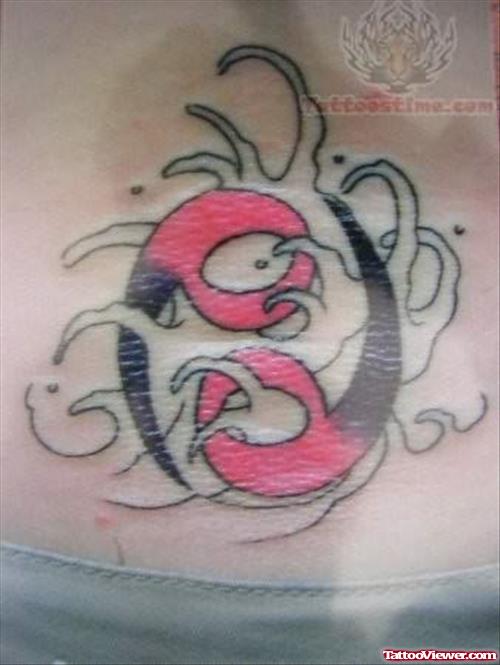 Cancer Symbol Tattoo on Lower Back