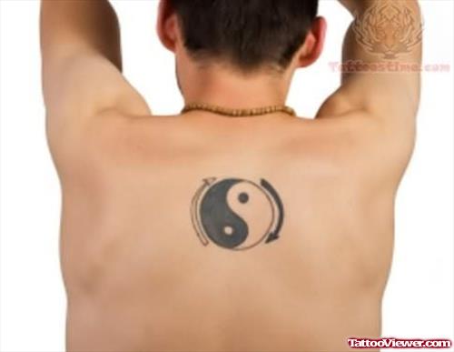 Stylish Yin Yang Tattoo on Back