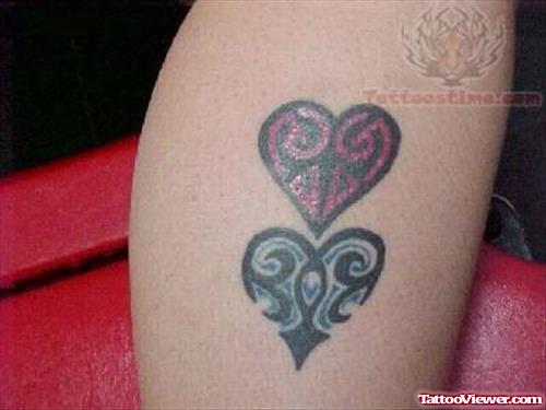 Pink Heart Symbol Tattoo