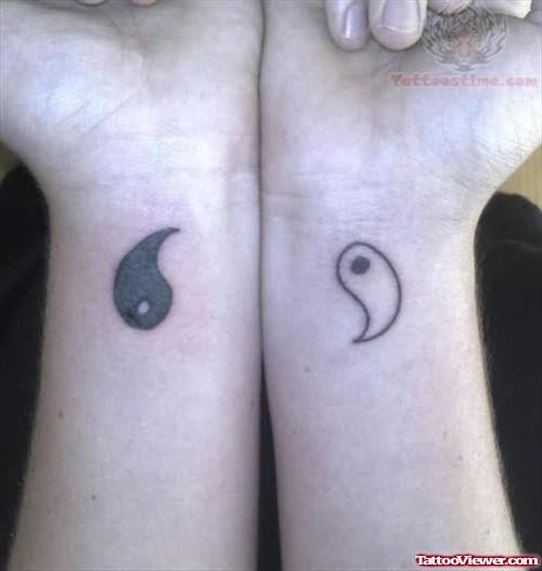 Yin Yang Tattoo Design on Wrist
