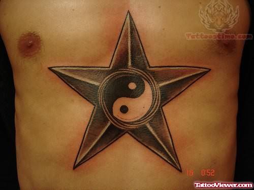 Star Yin Yang Tattoo Design