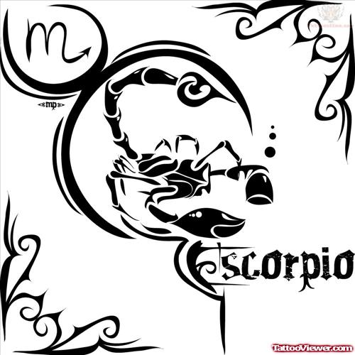 Tribal Zodiac Sign Tattoo Scorpio