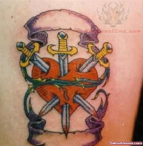 Colorful Love Symbol Tattoo
