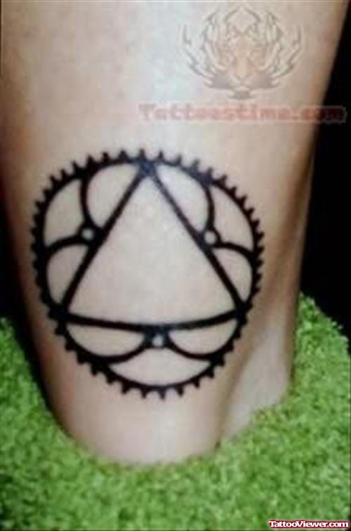 Awesome Symbol Tattoos On Back Leg