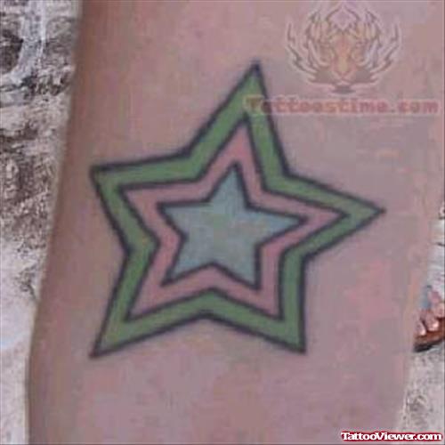 Colourful Star Tattoo