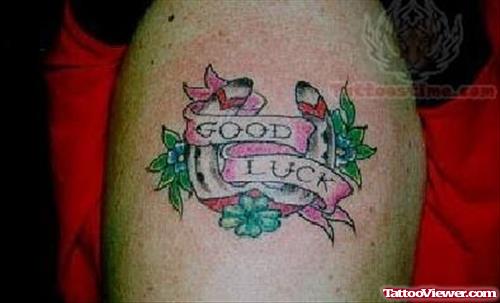 Good Luck Written Symbol Tattoo