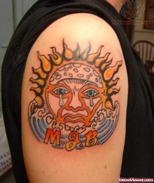 Weeping Taino Sun Tattoo