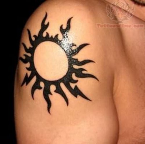 Taino Sun Tattoo For Shoulder