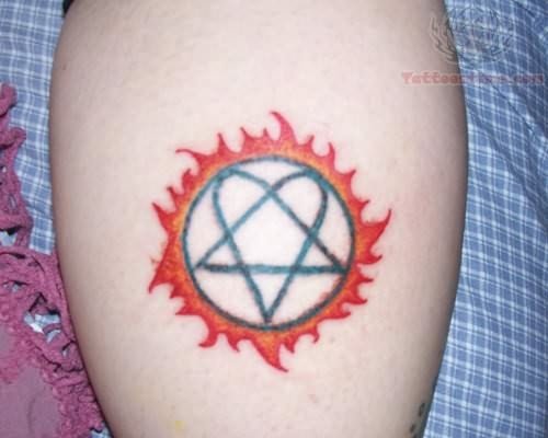 Heartagram Taino Sun Tattoo