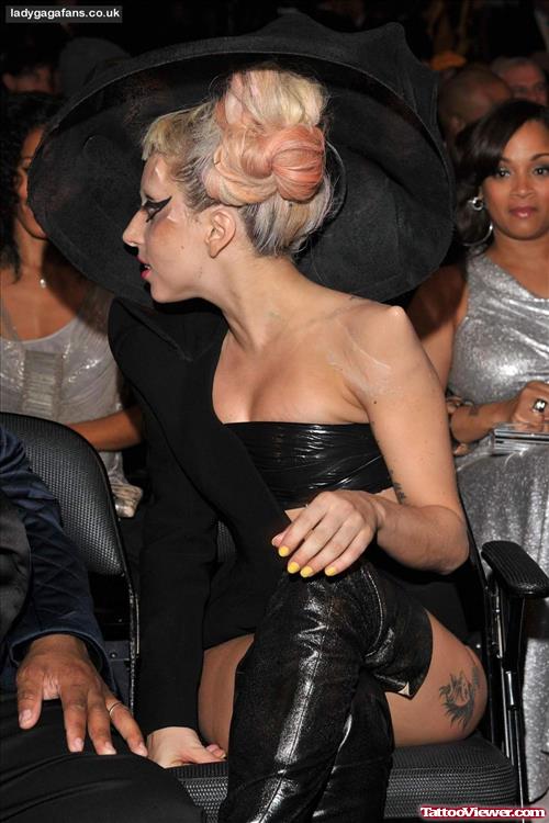 Lady Gaga Left Thigh Tattoo