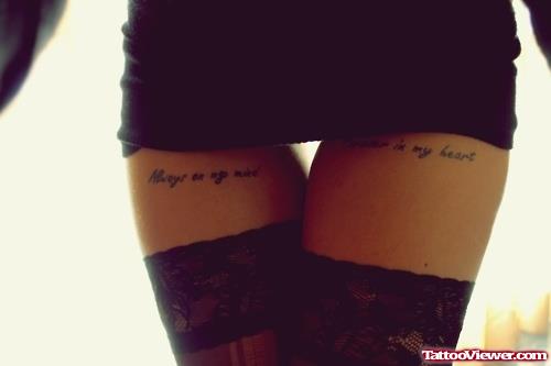 Leetring Tattoos On Girl Both Thighs