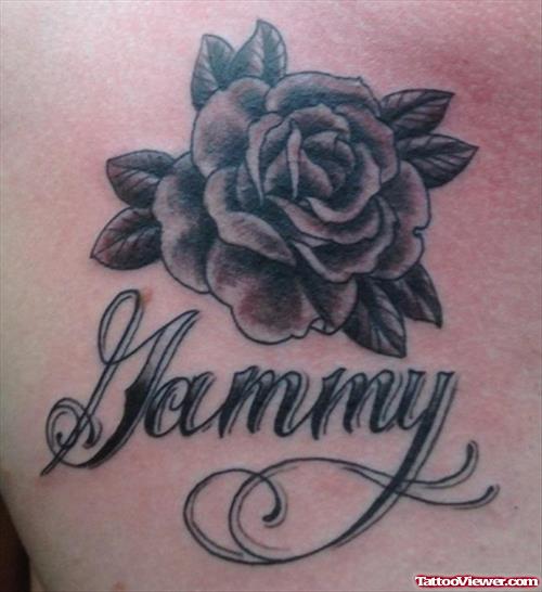 Black And Grey Rose Grandmother Tattoo