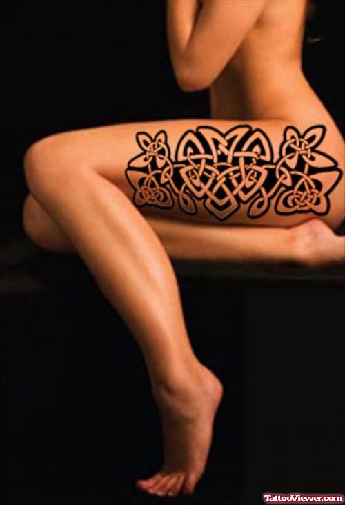 Tribal And Celtic Thigh Tattoos