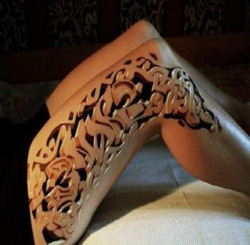Awesome 3D Thigh Tattoo