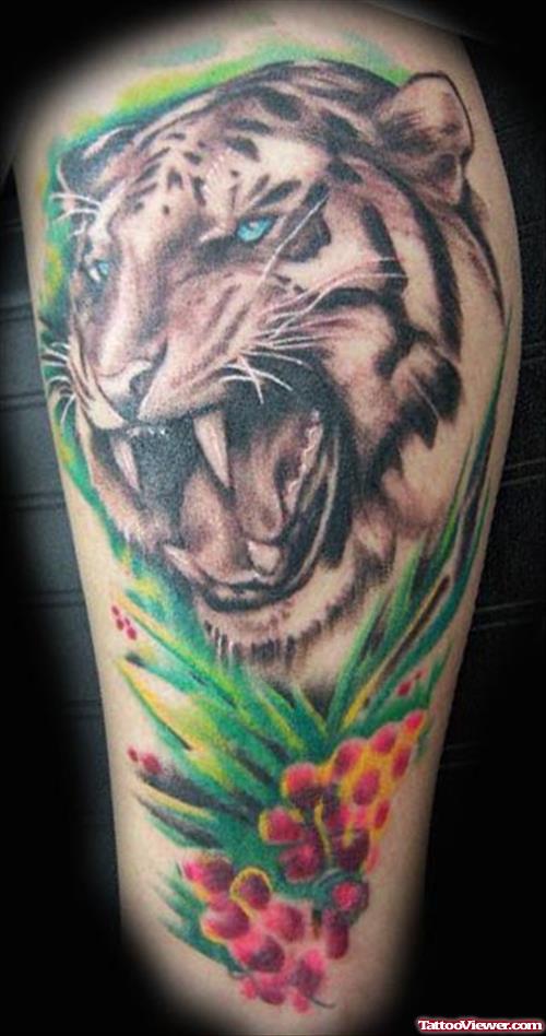 Awesome Tiger Head Tattoo Design