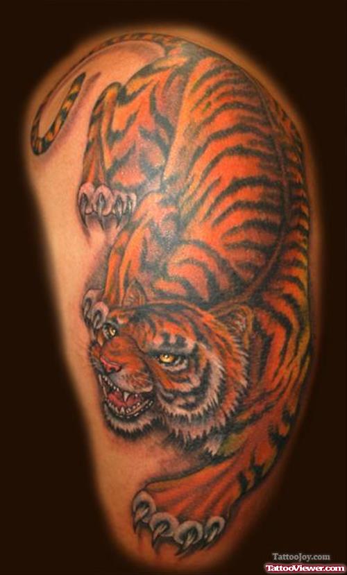 Awesome Color Tiger Tattoo Design