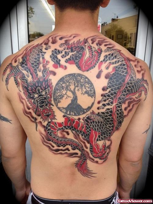 Awesome Back Body Tiger Tattoo