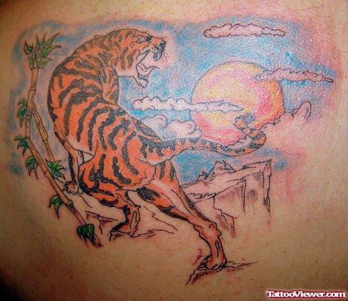 Sun And Tiger Tattoo