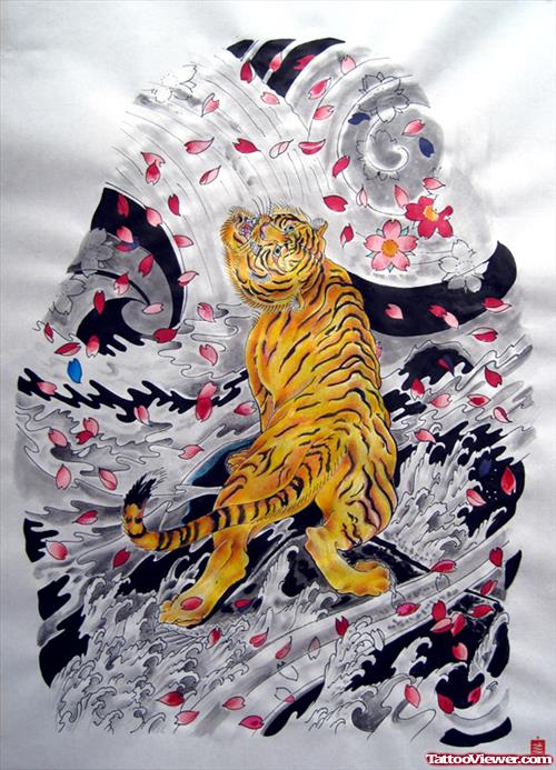 Japanese Tiger Tattoo Design