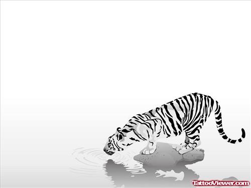 Thirsty Tiger Tattoo Design