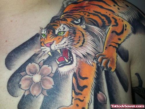 Japanese Color Tiger Tattoo