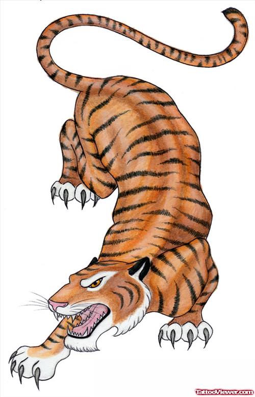 New Color Tiger Tattoo Design