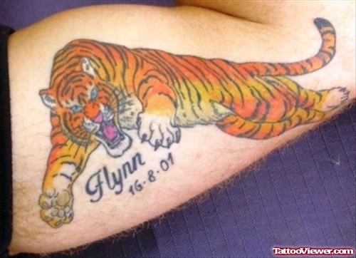 Memorial Tiger Tattoo On Lowerback