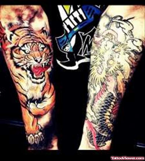 Tiger Tattoos On Sleeve