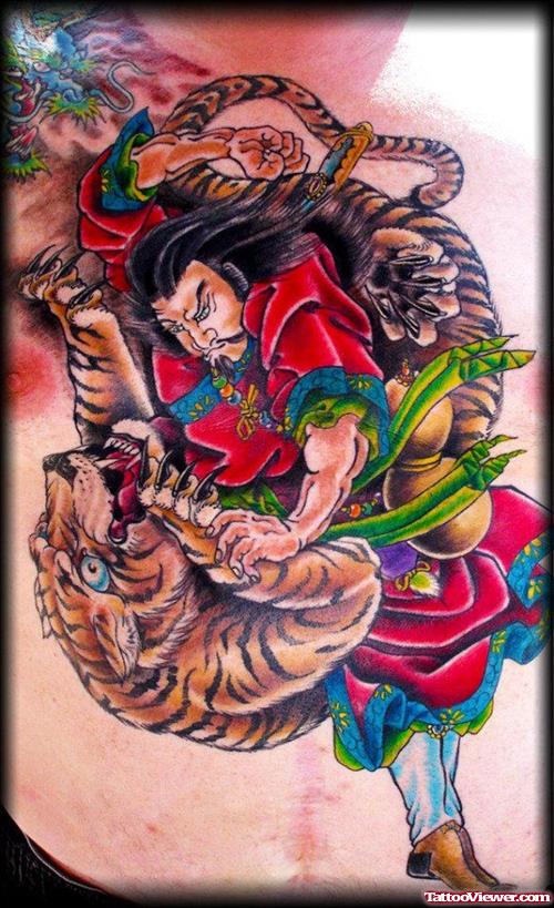 Samurai And Tiger Tattoo