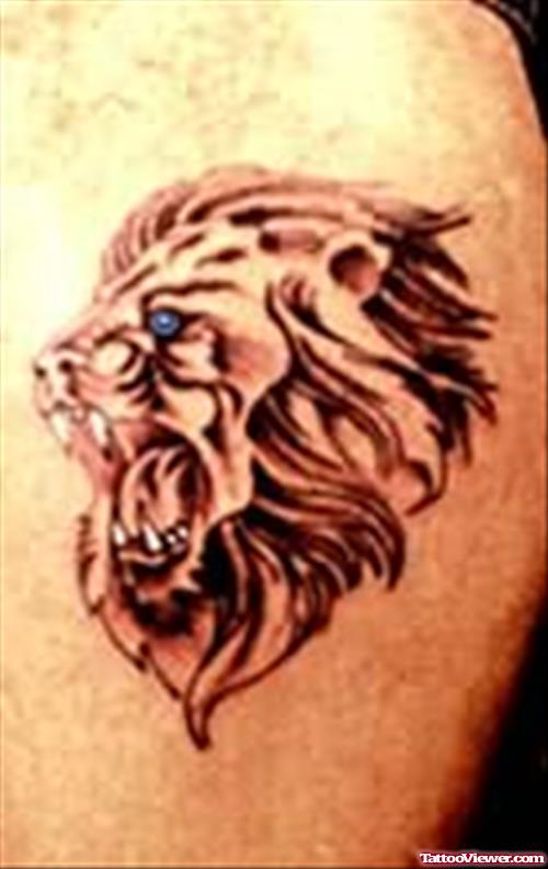 Red Tiger Face Tattoo