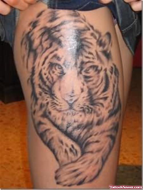 Cute Sitting Tiger Tattoo