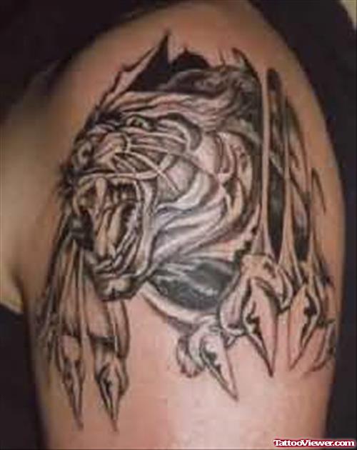 Nice Black Tiger Tattoo