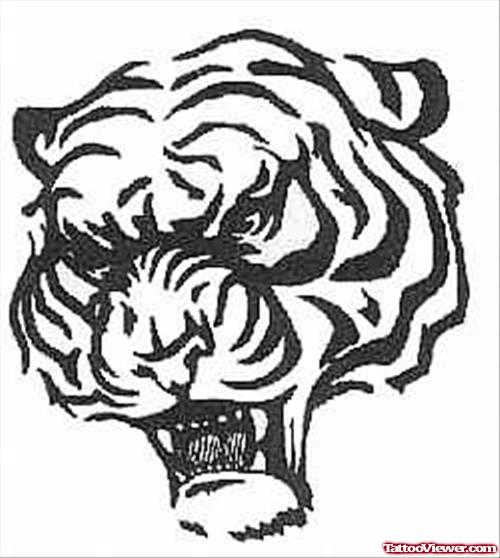 Angry Tiger Tattoo Design