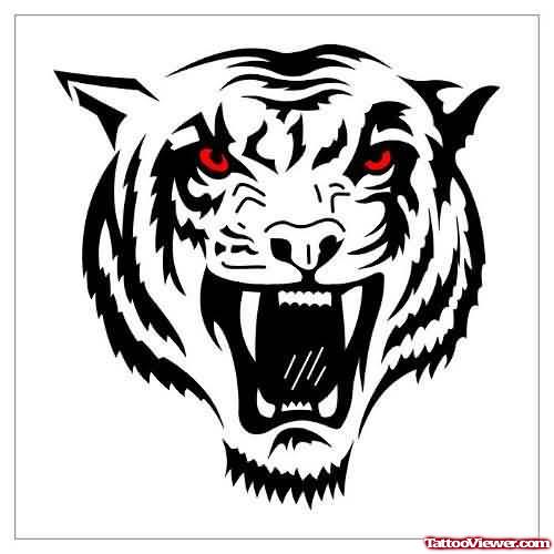 Red Eyed Tiger Tattoo Design