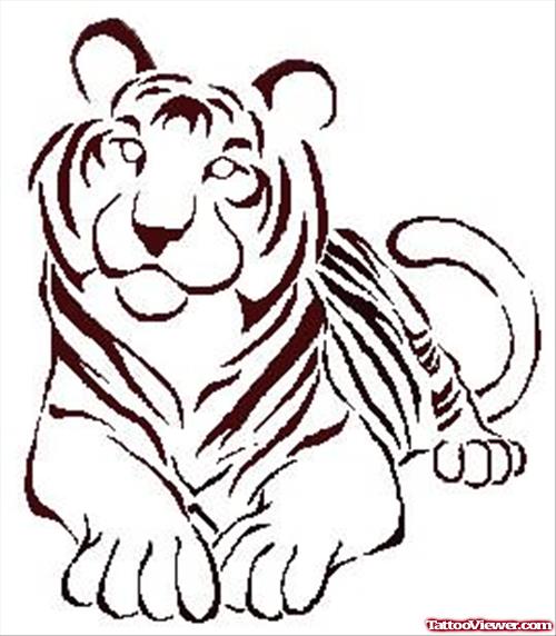 Cute Tiger Tattoo Design Sample