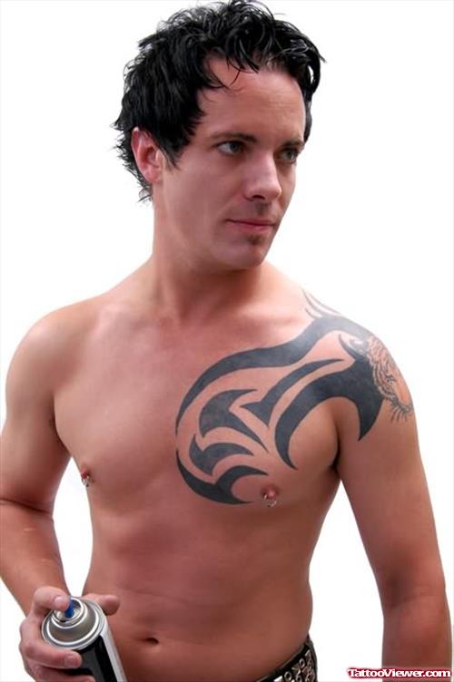 Tribal Tiger Tattoo Design On Shoulder