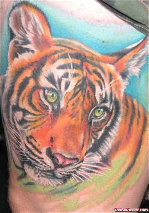 Tiger In Sea Tattoo