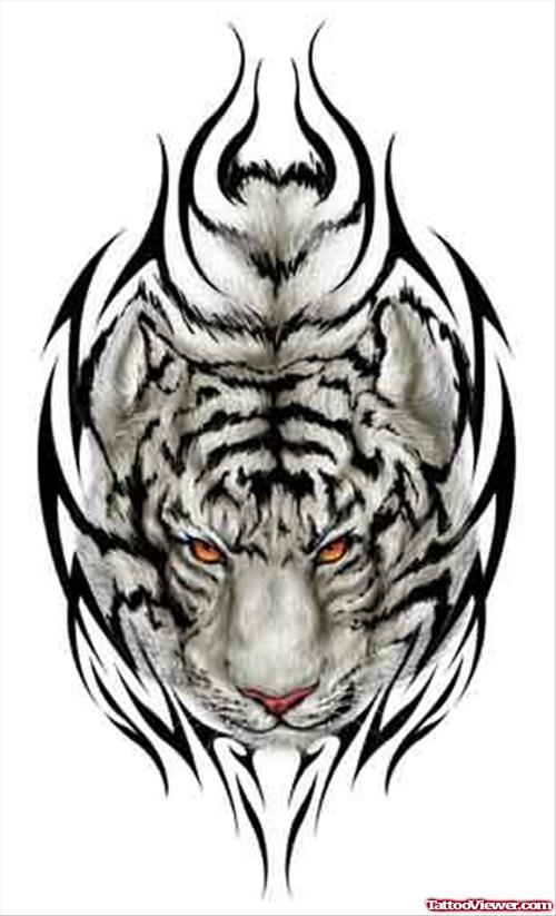 Temporary White Tiger Tattoo